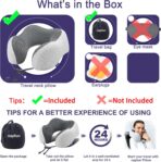 napfun Neck Pillow for Traveling, Upgraded Travel Neck Pillow for Airplane 100% Pure Memory Foam Travel Pillow for Flight Headrest Sleep, Portable Plane Accessories, Light Grey - Image 6
