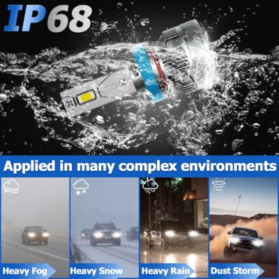 AWALITED Fits for 2010-2020 Toyota 4Runner High Low Beam Fog Lights Bulbs Combo Pack, 6000K White Plug-and-Play Super Bright Bulbs, Pack of 6 - Image 6