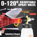 Pressure Washer Foam Cannon Gun & Sprayer Kit, Car Wash Kit, 5 Adjustable Nozzles, 1/4" Quick Connect, Fits for 1000-4000 PSI, Includes Foam Sprayer & Accessories - Image 4