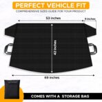 EcoNour Windshield Cover for Ice and Snow - Universal Fit for Car, SUV, Truck, Heavy Duty 600D Oxford Fabric Frost Protector for Ice & Sleet, Includes Anti-Theft Straps, Medium (69"x42") - Image 4