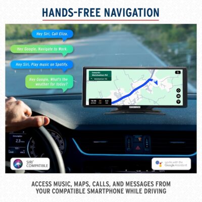 Car and Driver IntelliDash Pro X10, 10" Wireless Apple CarPlay & Android Auto Display, Portable Touchscreen Car Stereo w/Bluetooth, GPS Navigation, FM/AUX, Backup Camera Compatible for Cars & Trucks - Image 7