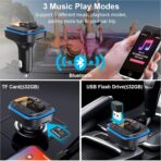 Bluetooth FM Transmitter for Car - BAISHUN Bluetooth 5.0 Adapter PD20W+QC3.0 Cigarette Lighter Radio Receiver Music Player Car Charger Supports Hands-Free Call Siri Google Assistant - Image 3