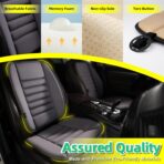 kingphenix Car Seat Cushion with Back Support Pillow: Enhanced Comfort Memory Foam Design for Pain Relief, Ideal for Drivers and Office Use - Ergonomic Lumbar Comfort for Long Sitting - Dark Grey - Image 3