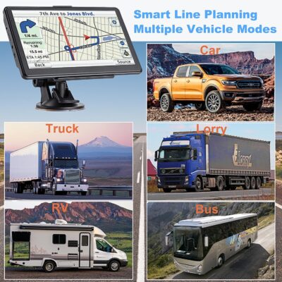 GPS Navigator for Car, 2026 Map 7 inch Touch Screen Car GPS 256-16GB,Voice Turn Direction Guidance, Support Speed and Red Light Warning, North America Lifetime map Free Update Truck(Brown) - Image 3