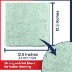 USANOOKS Microfiber Cleaning Cloth - Sea Green - 12Pcs (12.5x12.5 inch) High Performance - 1200 Washes, Ultra Absorbent Car Towel Traps Grime & Liquid for Streak-Free Mirror Shine - car Washing Cloth - Image 2