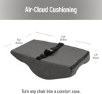 Mind Reader Lumbar Support Cushion for Office Chair and Car Seat, Memory Foam and Cooling Gel Core, Air-Cloud Technology, 15.5" L x 3.75" W x 14.25" H, Black - Image 3