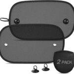 Car Sun Shade, 2 Pack Window Shade for Baby Universal Cling Sunshade for Side Window Sun Glare and UV Protection for Kids/Adults/Pets - 20''x12'' Fits 98% Cars(Suction Cup Stick)