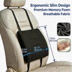 Big Hippo Ergonomic Memory Foam Lumbar Support Pillow for Car and Office Chair – Thick Lower Back Support Cushion for Driving, Gaming, and Long Sitting – Adjustable Strap, Relieves Lower Back Pain - Image 4