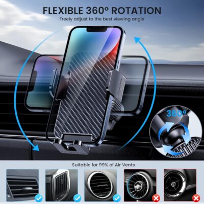 Phone Mount for Car Holders Cell Phon Holder Hands Free Phone Stand for Car Vent Automobile Mount Fit iPhone Android Smartphoe Universal Camera Mount Stabilizers - Image 5