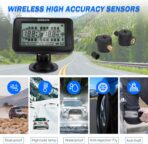 TPMS,tire Pressure Monitoring Systems tpms,7 Alert Modes,Wireless Solar Power,for RV,Truck,semi Truck,Motorhome,Coach,5th Wheel,Trailer (Flow Thru Sensor, 10 Sensors) - Image 6