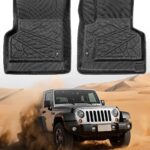 Floor Mats for Jeep Wrangler TJ: 1997-2006 Front Row Floor Liners All-Weather Car Accessories Sport SE TPE Rubber Custom Wrangler 2006 2005 2004 2003 2002 2001 2000 1999 1998 1997 2-Door LJ Black 2PCS