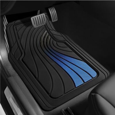 Road Comforts Car Floor Mats Full Set – Front & Rear Car Floor Mats with Aluminum Design, Anti-Slip Backing, All-Weather Protection, Trim-to-Fit Car Mats for Most Sedans, SUVs & Vans - - Blue - Image 8