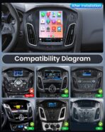 10.4 inches Android12 Car Stereo Ford Focus Radio Upgrade 2012-2018 with Touch Screen 1024 * 768 RDS Auto with GPS Bluetooth 5GWiFi Backup Camera - Image 2