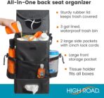 High Road StashAway Large Car Trash Can for Back Seat - Car Garbage Bag With Tissue Holder and Bottle Pockets - Seatback Organizer With 3 Gal Trash Can With Lid for Vans, SUVs and Trucks - Image 2