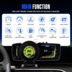 Heads Up Display for Cars – All in One Dashboard Windshield Mount Car Display Screen with 100+ Digital Gauges Includes Temperature, Digital Speedometer, RPM Meter, Fuel – Plug and Play Smart Display - Image 3