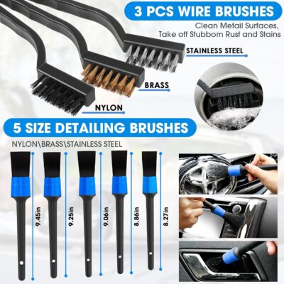 25PCS Car Cleaning Kit, Car Detailing Kit Interior with High Power Handheld Vacuum Cleaner, Windshield Cleaner, Cleaning Gel, Professional Auto Accessories for Men, Women - Image 7