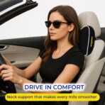 Goodyear Car Neck Pillow, Soft Memory Foam Headrest Pillow for Driving, Ergonomic Car Seat Headrest Cushion with Adjustable Strap, Breathable & Removable Cover, Neck Pain Relief, Black - Image 7