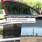 Car Windshield/Rear Window Sunshade Film - Static Cling & Reusable | Heat & UV Blocking | Gradient Black Design | 78.7" x 6" Universal | Tools Included (1 PCS) - Image 2