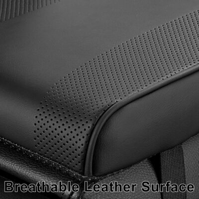 SEG Direct Car Center Console Cover, Breathable Leather Auto Armrest Cover, Memory Foam Arm Rest Cushion, Universal Car Seat Box Cover Car Interior Accessories, Black - Image 2