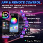 MICTUNING Car LED Interior Strip Light, 8 in 1 RGB Multicolor with 400 inches Fiber Optic Ambient Lighting Kits with Remote and APP Control, Car USB LED Strip Lights with Music Sync Mode - Image 2