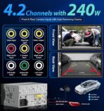 Double Din 7" IPS Car Stereo with Wireless Apple CarPlay & Android Auto Screen, Car Play Radio Audio, 240W, Bluetooth, AHD Backup Camera, USB-C Fast Charging, 16-Band EQ, SWC, MirrorLink Touchscreen - Image 8