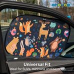 Enovoe 2 Pack Animals Cartoon Car Window Sun Shades for Kids - 21x14 Inches - Baby Sun Shades - Glare and UV Rays Protection Car Window Shades, Suitable for SUVs, Minivans and Full Size Cars - Image 7