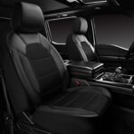 CAR PASS Leather and 3D Air Mesh Universal Fit Car Seat Covers, for Sedans,Trucks,Suvs,Airbag Compatible,Zipper Design and Reserved Opening Holes for Headrest(Full Set, Black and Black) - Image 9