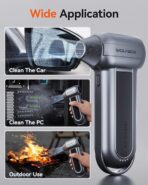WOLFBOX MF100 Electric Air Duster-150000RPM Super Power Cordless Air Duster, Rechargeable Brushless Motor Durable Blower, 3-Gear Adjustable Dust Blower for Computer, Keyboard, Outdoor, House and Car - Image 5