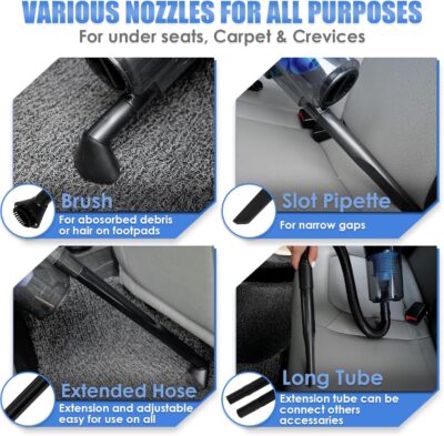 Viewsun Car Cleaning Kit, Car Interior Detailing Kit with High Power Handheld Vacuum, Detailing Brush Set, Windshield Cleaner, Cleaning Gel, Complete Auto Accessories for Men, Women - Image 6