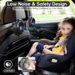 Dealswin Rechargeable Car Fan for Backseat Kids Baby, Battery and USB Dual Power Car Fans, Powerful 3 Speeds 360° Rotatable Dual Head Cooling Car Seat Fan for Sedan SUV RV Truck Vehicle - Image 7