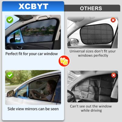 XCBYT Car Window Shades for 2014-2020 Grand Cherokee (Not for Grand Cherokee L) Sun Shade for Car Baby Side Window with Breathable Mesh Blocking 99% UV Glare and Privacy Protection for Safe Driving - Image 7