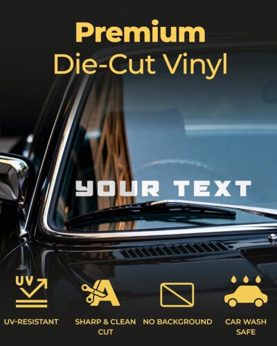 Custom Windshield Decal - Personalized Text Decals for Vehicles - Waterproof Custom Decals for Cars, Truck, SUV, Vehicle Lettering - Car Window Sticker from 12 to 48 inches - Car Decal Banner - Image 2