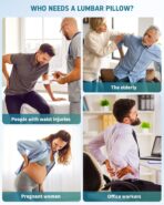 Inflatable Lumbar Pillow for Airplane Travel Lumbar Support Pillow for Car, Office Chair Back Support Office Chair Back Support for Reducing Lower Back Pain (Black) - Image 6