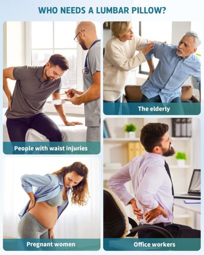 Inflatable Lumbar Pillow for Airplane Travel Lumbar Support Pillow for Car, Office Chair Back Support Office Chair Back Support for Reducing Lower Back Pain (Black) - Image 6