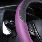 Automotive Steering Wheel Cover Leather Anti Slip Wrap 15",Purple - Image 4