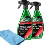 Turtle Wax 50834 1-Step Wax and Dry, Quick and Easiest Step to High Shine, for Cars, Trucks, Motorcycles and RVs, 26 oz. Double Pack with Microfiber Towel