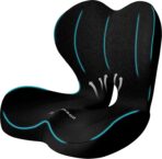 Lumbar Support Seat Cushion - Memory Foam Cushion for Office Chair, Car Seat, Airplane - Sciatica & Hip & Coccyx Pain Relief Desk Chair Cushion for Long Sitting Office Workers, Car Drivers