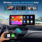 Portable Carplay Screen for Car, 10" Wireless Carplay & Android Auto, OTA Updates, Car Play Touchscreen with 1080P Backup Camera,GPS Navigation,Voice Control,5.0 Bluetooth (10inch) - Image 4