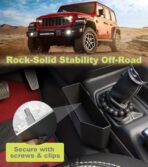 Center Console Organizer Storage Box for Jeep Wrangler JL Gladiator JT 2018-2025 2026 Accessories Gear Shift Side Tray Flag Accent, 2PCS - Image 8