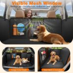 URPOWER PU Leather Backseat Extender for Dogs, Hard Bottom Dog Car Seat Cover for Back Seat, Waterproof Dog Car Hammock Anti-Scratch Pet Rear Seat Protector Travel Bed for Car and SUV - Image 4