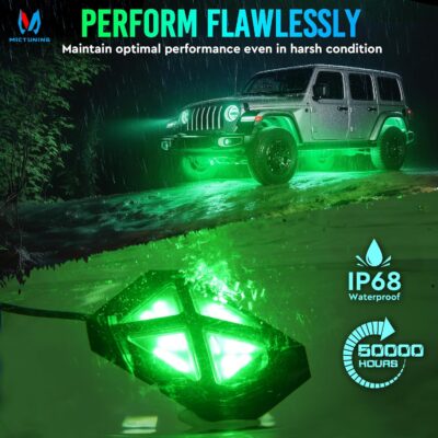 MICTUNING C4 RGBW Rock Lights Kit, 16 Pods 360° Ultra-Bright 4-Sided Wide Beam Angle Underglow Neon Accent Lighting Kit, Microphone Sync with APP Control, IP68 Waterproof - Image 6