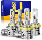 Ursprung 𝟐𝟎𝟐𝟔 𝐔𝐩𝐠𝐫𝐚𝐝𝐞 H11 9005 LED Bulbs Combo, 𝟏𝟒𝐗 Super Brighter, 6500K Cool White, 1:1 Mini Size H8/H9 HB3 Light Bulbs, 10+ Lifespan, Plug & Play