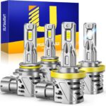 Ursprung 𝟐𝟎𝟐𝟔 𝐔𝐩𝐠𝐫𝐚𝐝𝐞 H11 9005 LED Bulbs Combo, 𝟏𝟒𝐗 Super Brighter, 6500K Cool White, 1:1 Mini Size H8/H9 HB3 Light Bulbs, 10+ Lifespan, Plug & Play