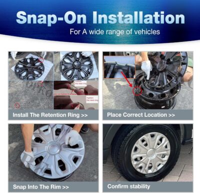 Hubcap Wheel Covers for 2015-2026 Ford Transit 150 250 350 350HD ABS Hubcap Replacement Set of 4, 16 inch Sliver - Image 8