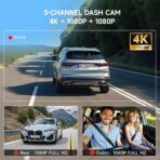 CarPlay Screen for Car Tablet Android Auto Smart Screen for Car, 4K Dash Cam Portable Car Play with 3 Channel Camera Backup Camera,10.26” Wireless Display FM Radio Stereo Bluetooth 5.2, 32GB Black - Image 4