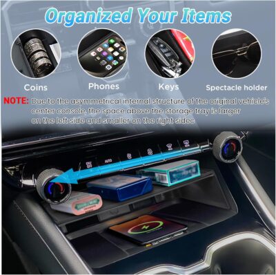 Center Console Organizer Compatible with 2024-2026 Chevy Traverse Interior Accessories, Storage Box Insert Divider Compartment Tray; Not fit for 2024 Chevy Traverse Limited - Image 5