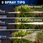 Ontel Turbo Jet HydroX5 Pro Portable Cordless Pressure Washer (21V 3000mAh Battery), 6-in-1 Nozzle, Dual Water Source, 16ft Detachable Hose - Image 4