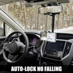 SXhyf Rear View Mirror Phone Holder, 2023 Rotatable and Retractable, Universal Mount, Cell Car Fit for iPhone 11 12 13 14 Pro Max Samsung All Phone - Image 7