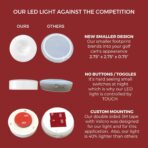 2-Pk Universal Golf Cart Roof Stick On Anywhere One Touch LED Light fits Club Car, Onward, Precedent, EZGO, Yamaha, Garia carts, AAA Battery Powered Puck Designed for Golf cart use, Great Golf Gifts - Image 4