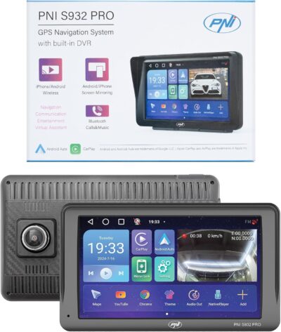 GPS Navigation System with Built-in DVR PNI S932 Pro 7 Inch Screen, 32GB Memory, 2GB DDR3 RAM, Android 13, FM Transmitter, Mirror Link, Apple Carplay and Android Auto, Backup Camera Included - Image 2